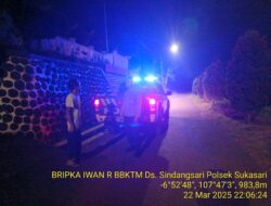 Anggota Polsek Sukasari Rutin Laksanakan Patroli KRYD Blue Light / Malam hari di Wilayah Kecamatan Sukasari Kabupaten Sumedang