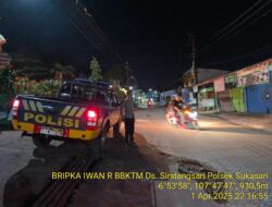 Anggota Polsek Sukasari Rutin Laksanakan Patroli KRYD Blue Light / Malam hari di Wilayah Kecamatan Sukasari Kabupaten Sumedang