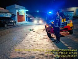 Anggota Polsek Sukasari Rutin Laksanakan Patroli KRYD Blue Light / Malam hari di Wilayah Kecamatan Sukasari Kabupaten Sumedang