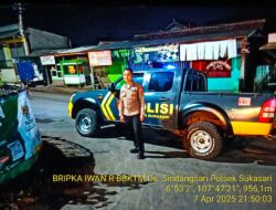 Anggota Polsek Sukasari Rutin Laksanakan Patroli KRYD Blue Light / Malam hari di Wilayah Kecamatan Sukasari Kabupaten Sumedang