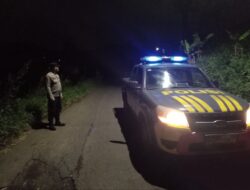 Anggota Polsek Sukasari Laksanakan Patroli KRYD Blue Light / Malam hari di Wilayah Kecamatan Sukasari Kabupaten Sumedang