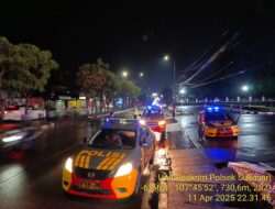 Anggota Polsek Sukasari Rutin Laksanakan Patroli KRYD Blue Light / Malam hari di Wilayah Kecamatan Sukasari Kabupaten Sumedang