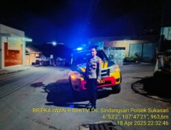 Anggota Polsek Sukasari Rutin Laksanakan Patroli KRYD Blue Light / Malam hari di Wilayah Kecamatan Sukasari Kabupaten Sumedang