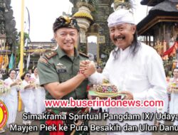 Simakrama Spiritual Pangdam Mayjen Piek ke Pura Besakih dan Ulun Danu Batur