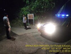 Anggota Polsek Sukasari Rutin Laksanakan Patroli KRYD Blue Light / Malam hari di Wilayah Kecamatan Sukasari Kabupaten Sumedang