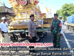 Sinergitas Bhabinkamtibmas, Babinsa, dan Pecalang Amankan Ngaben Warga Banjar Ratna Bhuwana
