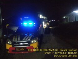 Anggota Polsek Sukasari Rutin Laksanakan Patroli KRYD Blue Light / Malam hari di Wilayah Kecamatan Sukasari Kabupaten Sumedang
