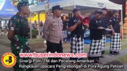 Sinergi Polri, TNI dan Pecalang Amankan Rangkaian Upacara Pengrebongan di Pura Agung Petilan