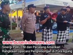 Sinergi Polri, TNI dan Pecalang Amankan Rangkaian Upacara Pengrebongan di Pura Agung Petilan