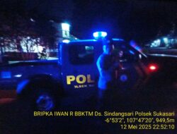 Anggota Polsek Sukasari Rutin Laksanakan Patroli KRYD Blue Light / Malam hari di Wilayah Kecamatan Sukasari Kabupaten Sumedang