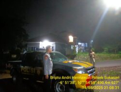 Anggota Polsek Sukasari Rutin Laksanakan Patroli KRYD Blue Light / Malam hari di Wilayah Kecamatan Sukasari Kabupaten Sumedang