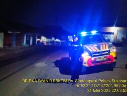 Anggota Polsek Sukasari Rutin Laksanakan Patroli KRYD Blue Light / Malam hari di Wilayah Kecamatan Sukasari Kabupaten Sumedang