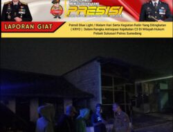 Anggota Polsek Sukasari Laksanakan Patroli KRYD Blue Light / Malam hari di Wilayah Kecamatan Sukasari Kabupaten Sumedang