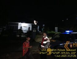 Anggota Polsek Sukasari Rutin Laksanakan Patroli KRYD Blue Light / Malam hari di Wilayah Kecamatan Sukasari Kabupaten Sumedang