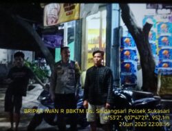 Anggota Polsek Sukasari Rutin Laksanakan Patroli KRYD Blue Light / Malam hari di Wilayah Kecamatan Sukasari Kabupaten Sumedang