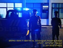 Anggota Polsek Sukasari Rutin Laksanakan Patroli KRYD Blue Light / Malam hari di Wilayah Kecamatan Sukasari Kabupaten Sumedang