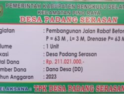 Proyek Rabat Beton di Desa Padang Serasan Rusak, Warga Minta Audit
