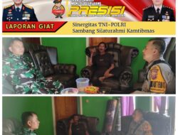 Untuk menjaga Sinergitas TNI/POLRI, Bhabinkamtibmas bersama Babinsa melaksnakan sambang/silaturahmi Kamtibmas