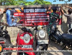 Polsek Denpasar Selatan Pasang Banner dan Stiker di Lokasi Rawan untuk Tekan Kriminalitas