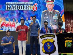 Raih mendali Emas Polisi Lalu Lintas dari Pangandaran Ini Taklukkan Arena Taekwondo Kapolri Cup