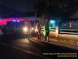 Antisipasi gangguan kamtibmas, Piket Polsek Tanjungmedar Polres Sumedang Polda Jabar melaksanakan Patroli Blue light