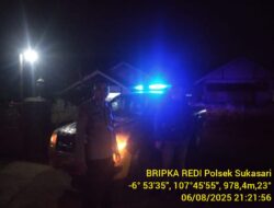 Anggota samapta Polsek Sukasari Rutin Laksanakan Patroli KRYD Blue Light / Malam hari di Wilayah Kecamatan Sukasari Kabupaten Sumedang