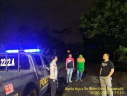 Antisipasi gangguan kamtibmas, Piket Polsek Tanjungmedar Polres Sumedang Polda Jabar melaksanakan Patroli Blue light