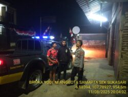 Anggota Polsek Sukasari Laksanakan Patroli KRYD Blue Light / Malam hari di Wilayah Kecamatan Sukasari Kabupaten Sumedang