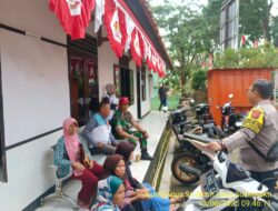 Untuk menjaga Sinergitas TNI/POLRI, Bhabinkamtibmas bersama Babinsa melaksnakan Anjangsana / Silaturahmi TNI/POLRI ke warga masyarakat