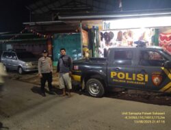 Anggota Polsek Sukasari Laksanakan Patroli KRYD Blue Light / Malam hari di Wilayah Kecamatan Sukasari Kabupaten Sumedang