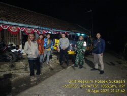 Anggota samapta Polsek Sukasari Rutin Laksanakan Patroli KRYD Blue Light / Malam hari di Wilayah Kecamatan Sukasari Kabupaten Sumedang