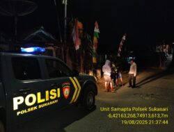 Anggota Polsek Sukasari Laksanakan Patroli KRYD Blue Light / Malam hari di Wilayah Kecamatan Sukasari Kabupaten Sumedang