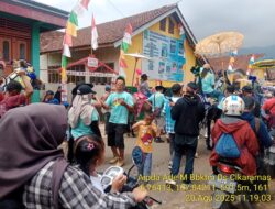 Aipda Ade Mulyana Bhabinkamtibmas Desa Cikaramas melaksanakan kegiatan monitoring sekaligus pengamanan jalannya perlombaan yang digelar oleh warga Desa Cikaramas