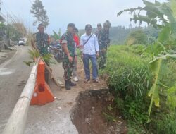 Jalan penghubung Tanjungsari – Cijambu terancam putus, Dandim 0610/Sumedang Tinjau Lokasi Pastikan Langkah Tanggap Darurat