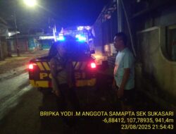 Anggota Polsek Sukasari Laksanakan Patroli KRYD Blue Light / Malam hari di Wilayah Kecamatan Sukasari Kabupaten Sumedang