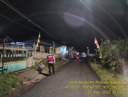 Anggota samapta Polsek Sukasari Rutin Laksanakan Patroli KRYD Blue Light / Malam hari di Wilayah Kecamatan Sukasari Kabupaten Sumedang