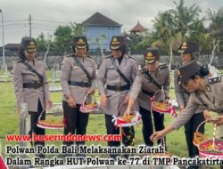 Polwan Polda Bali Melaksanakan Ziarah Dalam Rangka HUT Polwan ke-77 di TMP Pancakatirta Tabanan