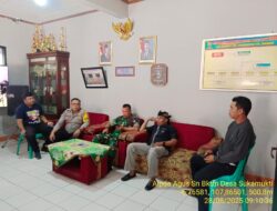 Sinergitas TNI-Polri, Bhabinkamtibmas dan Babinsa Sambang ke Kantor Desa Sukamukti