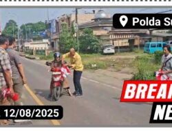 Sambut HUT RI Ke-80 Polda Sumsel Secara Serentak Bagikan dan Pasang Bendera Merah Putih