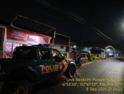 Anggota samapta Polsek Sukasari Rutin Laksanakan Patroli KRYD Blue Light / Malam hari di Wilayah Kecamatan Sukasari Kabupaten Sumedang