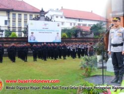 Meski Diguyur Hujan, Polda Bali Tetap Gelar Upacara Peringatan Haornas Ke-42