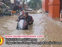 Prajurit Kodam IX/Udayana Sigap Evakuasi Warga Terdampak Banjir di Denpasar