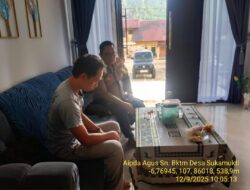 Bhabinkamtibmas Desa Sukamukti Aipda Agus Sukmana melaksanakan giat Sambang/ silaturahmi kamtibmas ke warga masyarakat.