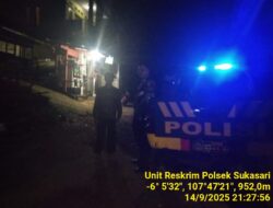 Anggota samapta Polsek Sukasari Rutin Laksanakan Patroli KRYD Blue Light / Malam hari di Wilayah Kecamatan Sukasari Kabupaten Sumedang