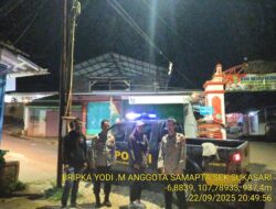 Anggota Polsek Sukasari Laksanakan Patroli KRYD Blue Light / Malam hari di Wilayah Kecamatan Sukasari Kabupaten Sumedang