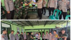 Kapolsek Buahdua AKP Agus Nurjaman,S.H bersama jajaran anggota Polsek Buahdua mendatangi Koramil 1008/Buahdua Kodim 0610/Sumedang Rayakan HUT Ke 80