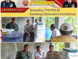 Untuk menjaga Sinergitas TNI/POLRI, Bhabinkamtibmas bersama Babinsa melaksnakan sambang/silaturahmi Kamtibmas