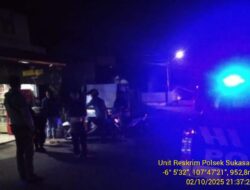 Anggota Polsek Sukasari Laksanakan Patroli KRYD Blue Light / Malam hari di Wilayah Kecamatan Sukasari Kabupaten Sumedang