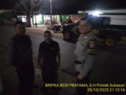 Anggota Polsek Sukasari Laksanakan Patroli KRYD Blue Light / Malam hari di Wilayah Kecamatan Sukasari Kabupaten Sumedang
