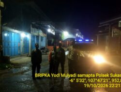 Anggota Polsek Sukasari Laksanakan Patroli KRYD Blue Light / Malam hari di Wilayah Kecamatan Sukasari Kabupaten Sumedang